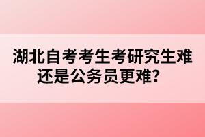 湖北自考考生考研究生難還是公務(wù)員更難？