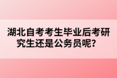 湖北自考考生畢業(yè)后考研究生還是公務(wù)員呢？