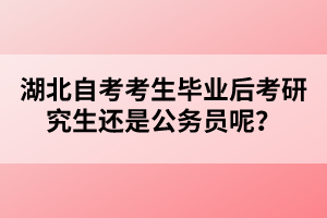 湖北自考考生畢業(yè)后考研究生還是公務(wù)員呢？