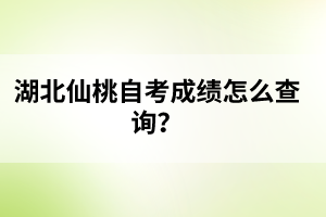 湖北仙桃自考成績(jī)?cè)趺床樵?xún)?
