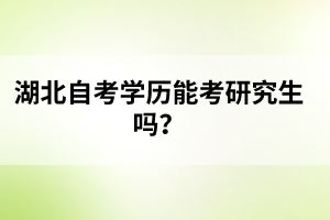 湖北自考學(xué)歷能考研究生嗎？