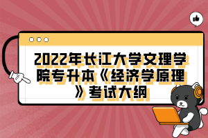 2022年長(zhǎng)江大學(xué)文理學(xué)院專升本《經(jīng)濟(jì)學(xué)原理》考試大綱