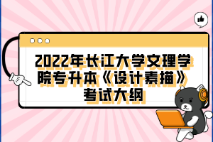 2022年長(zhǎng)江大學(xué)文理學(xué)院專升本《設(shè)計(jì)素描》考試大綱