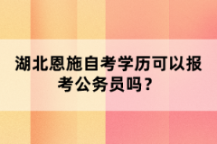 湖北恩施自考學(xué)歷可以報(bào)考公務(wù)員嗎？