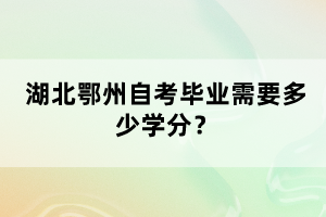 湖北鄂州自考畢業(yè)需要多少學(xué)分？