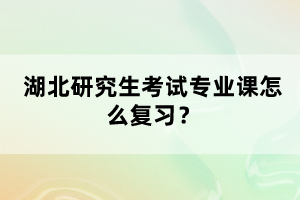 湖北研究生考試專業(yè)課怎么復(fù)習(xí)？