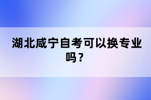 湖北咸寧自考可以換專業(yè)嗎？