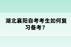 湖北襄陽(yáng)自考考生如何復(fù)習(xí)備考？