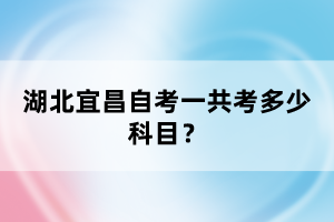 湖北宜昌自考一共考多少科目？