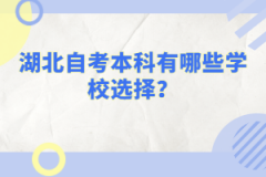 湖北自考本科有哪些學(xué)校選擇？