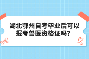 湖北鄂州自考畢業(yè)后可以報考獸醫(yī)資格證嗎？