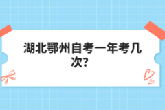 湖北鄂州自考一年考幾次？