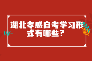 湖北孝感自考學(xué)習(xí)形式有哪些？
