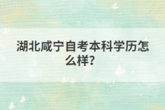 湖北咸寧自考本科學(xué)歷怎么樣？