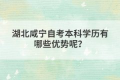 湖北咸寧自考本科學(xué)歷有哪些優(yōu)勢呢？