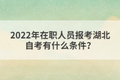 2022年在職人員報(bào)考湖北自考有什么條件？