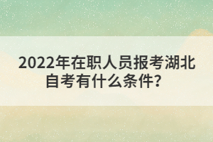 2022年在職人員報考湖北自考有什么條件？