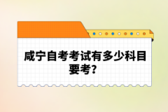 咸寧自考考試有多少科目要考？