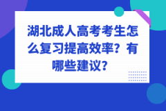 湖北成人高考考生怎么復(fù)習(xí)提高效率？有哪些建議？