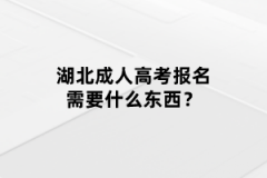 湖北成人高考報名需要什么東西？