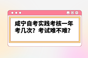 咸寧自考實踐考核一年考幾次？考試難不難？