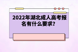 2022年湖北成人高考報(bào)名有什么要求？