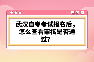 武漢自考考試報(bào)名后，怎么查看審核是否通過(guò)？