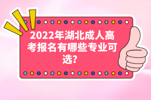 2022年湖北成人高考報名有哪些專業(yè)可選？