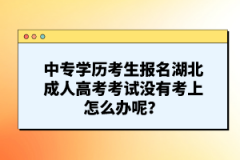 中專學(xué)歷考生報(bào)名湖北成人高考考試沒有考上怎么辦呢？