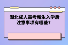湖北成人高考新生入學后注意事項有哪些？
