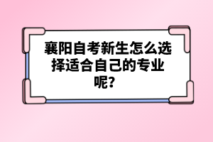 襄陽(yáng)自考新生怎么選擇適合自己的專(zhuān)業(yè)呢？