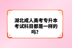 湖北成人高考專升本考試科目都是一樣的嗎？