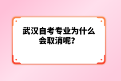 武漢自考專業(yè)為什么會(huì)取消呢？