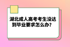 湖北成人高考考生沒(méi)達(dá)到畢業(yè)要求怎么辦？