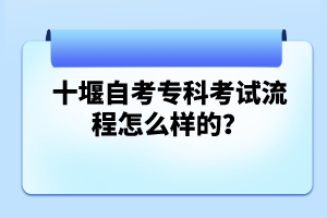 十堰自考?？瓶荚嚵鞒淘趺礃拥?？