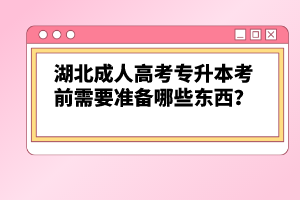 湖北成人高考專升本考前需要準(zhǔn)備哪些東西？