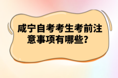 咸寧自考考生考前注意事項(xiàng)有哪些？