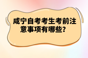 咸寧自考考生考前注意事項(xiàng)有哪些？