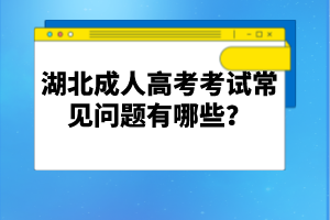 湖北成人高考考試常見問題有哪些？