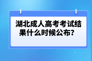 湖北成人高考考試結(jié)果什么時候公布？