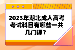 2023年湖北成人高考考試科目有哪些一共幾門課？
