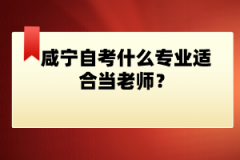 咸寧自考什么專業(yè)適合當(dāng)老師？