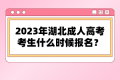 2023年湖北成人高考考生什么時候報名？