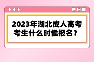 2023年湖北成人高考考生什么時候報名？