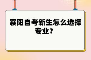 襄陽自考新生怎么選擇專業(yè)？