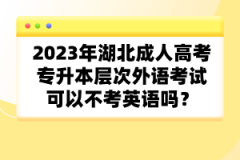 2023年湖北成人高考專升本層次外語考試可以不考英語嗎？
