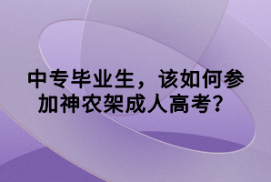 中專畢業(yè)生，該如何參加神農(nóng)架成人高考？