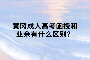 黃岡成人高考函授和業(yè)余有什么區(qū)別？