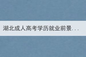 湖北成人高考學(xué)歷就業(yè)前景怎么樣？