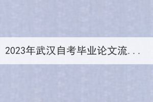 2023年武漢自考畢業(yè)論文流程怎么樣的？